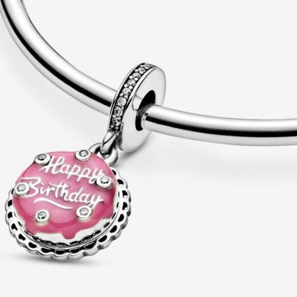 Pandora Pink Birthday Cake Dangle Charm, Authentic - Picture 12 of 13